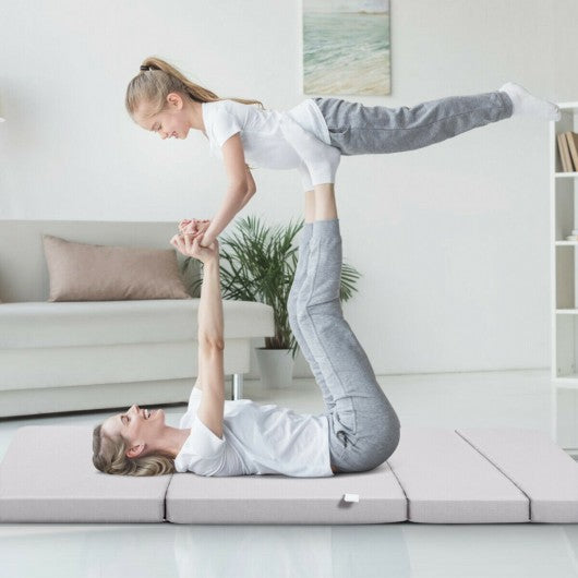 4" Tri-Fold Sofa Bed Foam Mattress with Handles-Twin size
