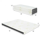 4" Queen Size Tri-Folding Memory Foam Mattress with Ultra Soft Bamboo Cover