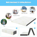 4" Queen Size Tri-Folding Memory Foam Mattress with Ultra Soft Bamboo Cover