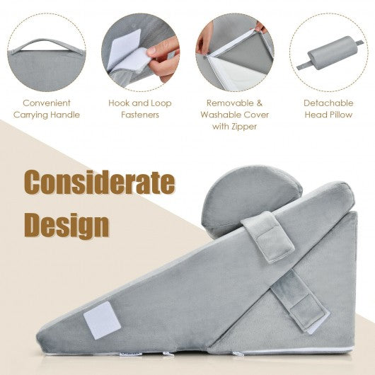 Adjustable Memory Foam Incline Pillow with Head Support for Sleeping Reading