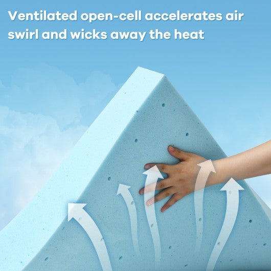 3" Gel-Infused Cooling Bed Topper for All-Night Comfy-75 x 54 inch