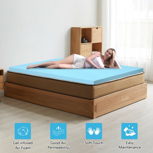 3" Gel-Infused Cooling Bed Topper for All-Night Comfy-80 x 60 inch