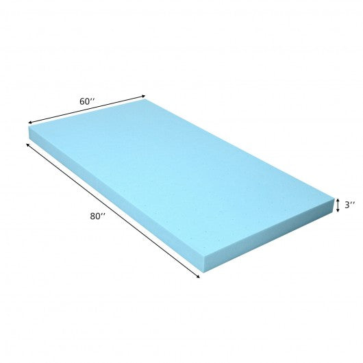 3" Gel-Infused Cooling Bed Topper for All-Night Comfy-80 x 60 inch