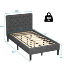Upholstered Bed Base with Button Stitched Headboard