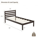 Twin Size Wood Platform Bed Frame with Headboard