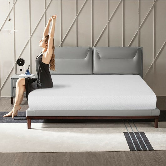10 Inches Air Foam Pressure Relief Bed Mattress with Removable Soft Cover-Queen Size