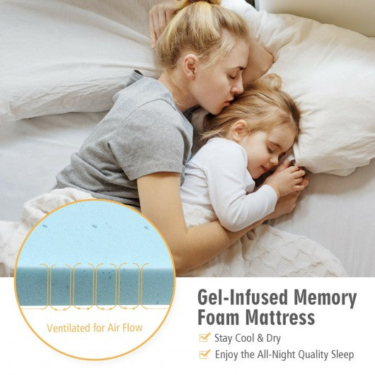 4" Gel Injection Memory Foam Mattress Top Ventilated Mattress Double Bed-Twin Size
