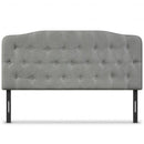 Queen Upholstered Headboard with Adjustable Heights-Light Gray
