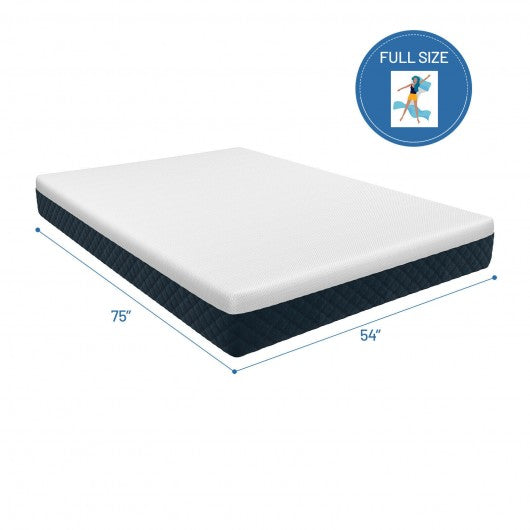 10 Inch Hybrid Mattress Plush Gel Infused Memory Foam Bamboo Charcoal-Full Size