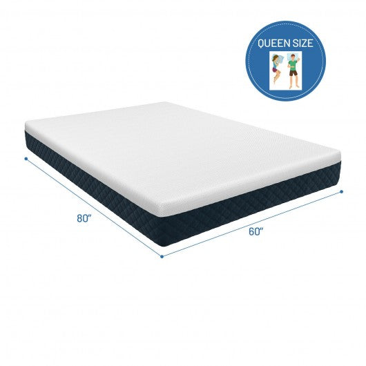 10 Inch Hybrid Mattress Plush Gel Infused Memory Foam Bamboo Charcoal-Queen Size