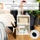 Set of 2 Nightstands Side End Table for Living Room-White