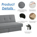 Convertible Futon Sofa Bed Adjustable Couch Sleeper with Two Drawers Grey