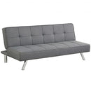 Convertible Futon Sofa Bed Adjustable Sleeper with Stainless Steel Legs