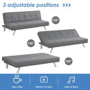 Convertible Futon Sofa Bed Adjustable Sleeper with Stainless Steel Legs