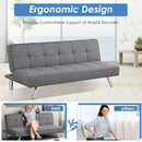 Convertible Futon Sofa Bed Adjustable Sleeper with Stainless Steel Legs