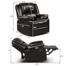 Recliner Chair Lounger Single Sofa for Home Theater Seating with Footrest Armrest-Brown