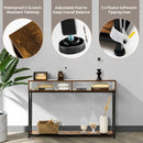 Console Table with Open Shelf and Storage Compartments Steel Frame-Brown