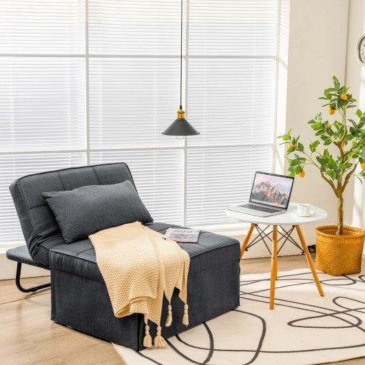 Sofa Bed 4 in 1 Multi-Function Convertible Sleeper Folding footstool-Gray