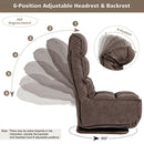 Swivel Folding Floor Gaming Chair with 6 Adjustable Positions  and Metal Base-Coffee