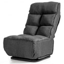 Swivel Folding Floor Gaming Chair with 6 Adjustable Positions  and Metal Base-Gray