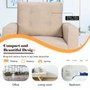 Modern Tufted Accent Chair w- Rubber Wood Legs-Beige