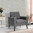 Modern Tufted Accent Chair w- Rubber Wood Legs-Gray