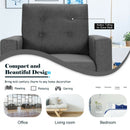 Modern Tufted Accent Chair w- Rubber Wood Legs-Gray