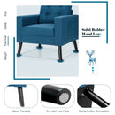 Modern Tufted Accent Chair w- Rubber Wood Legs-Blue