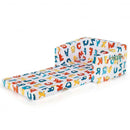 2-in-1 Convertible Kids Sofa with Velvet Fabric-Multicolor
