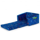 2-in-1 Convertible Kids Sofa with Velvet Fabric-Blue