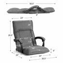 14-Position Floor Chair Lazy Sofa with Adjustable Back Headrest Waist-Gray