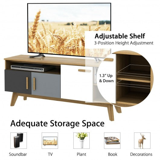 65" TV Stand Entertainment Center Console with Adjustable Shelf