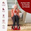 Therapeutic Shiatsu Foot Massager with High Intensity Rollers-Wine