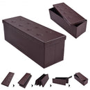 45" Large Folding Ottoman Storage Seat - Brown