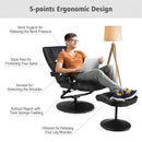 Swivel Lounge Chair Recliner with Ottoman-Black