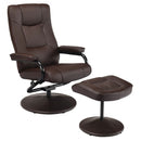 Swivel Lounge Chair Recliner with Ottoman-Brown