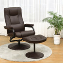 Swivel Lounge Chair Recliner with Ottoman-Brown