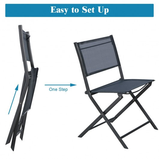 3 Pieces Bistro Set Garden Backyard Table Chairs Furniture Set