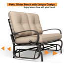 Outdoor Patio Cushioned Rocking Bench Loveseat