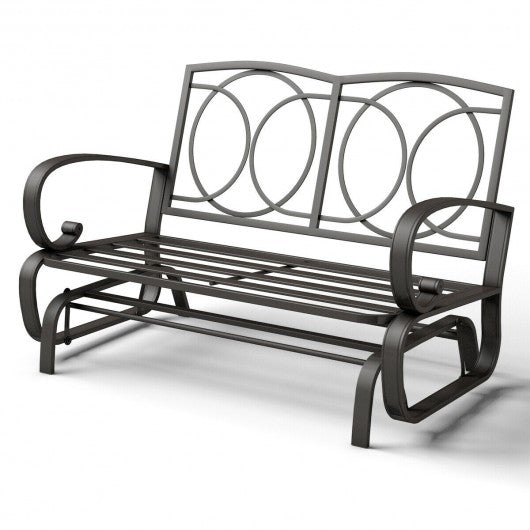Outdoor Patio Cushioned Rocking Bench Loveseat