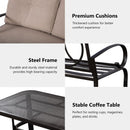 2 pcs Patio Outdoor Cushioned Coffee Table Seat-Beige