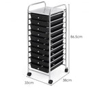 10 Drawer Rolling Storage Cart Organizer-Black