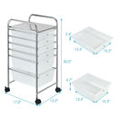 6 Drawers Rolling Storage Cart Organizer-Clear