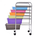 6 Drawers Rolling Storage Cart Organizer-Transparent Multicolor