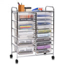 15 Drawers Rolling Storage Cart Organizer-clear