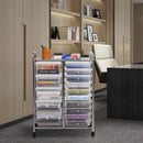 15 Drawers Rolling Storage Cart Organizer-clear
