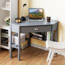 Corner Wooden PC Laptop Computer Desk-Gray