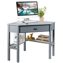 Corner Wooden PC Laptop Computer Desk-Gray