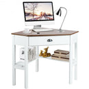 Corner Wooden PC Laptop Computer Desk-Natural