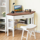 Corner Wooden PC Laptop Computer Desk-Natural